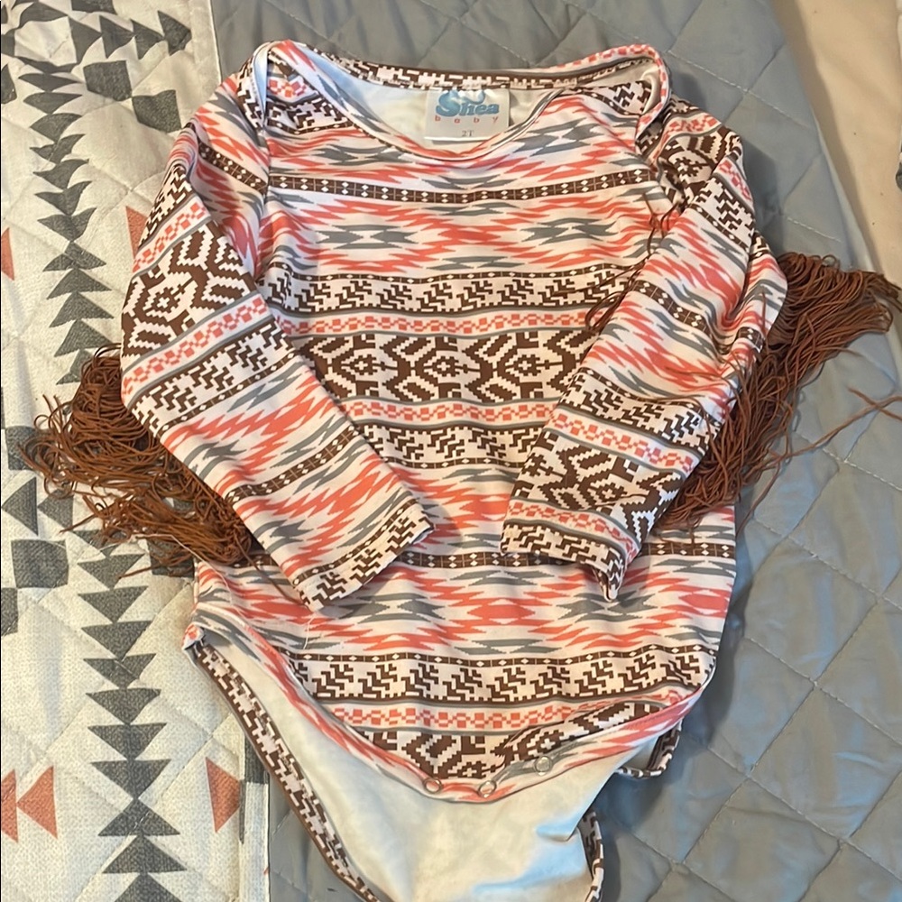 Shea baby Tribal Print Long Sleeve Bodysuit